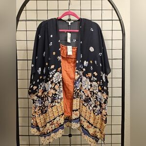 NWT - Maurice's Orange Cami And Floral Kimono Set